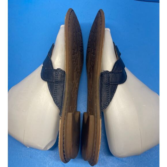 B.O.C Born Concept Sz 8 DARK BLUE Leather Braided Strap Thong Sandals - Picture 8 of 10